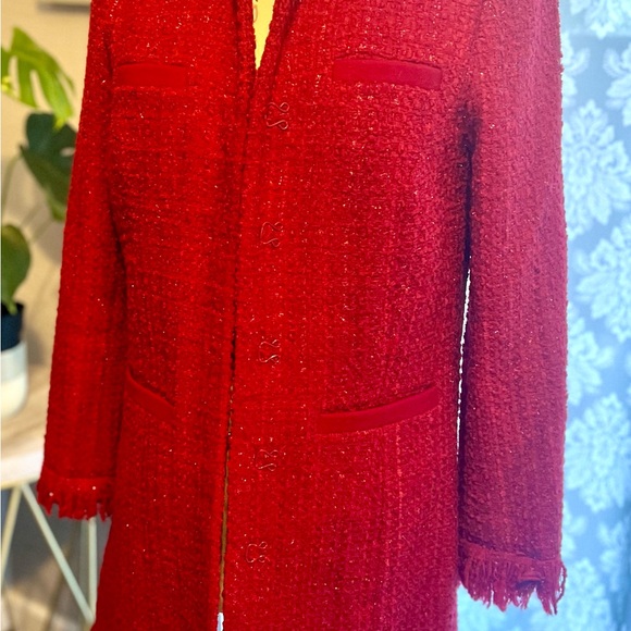 Vertigo Paris Jackets & Blazers - Elegant Red Tweed Coat